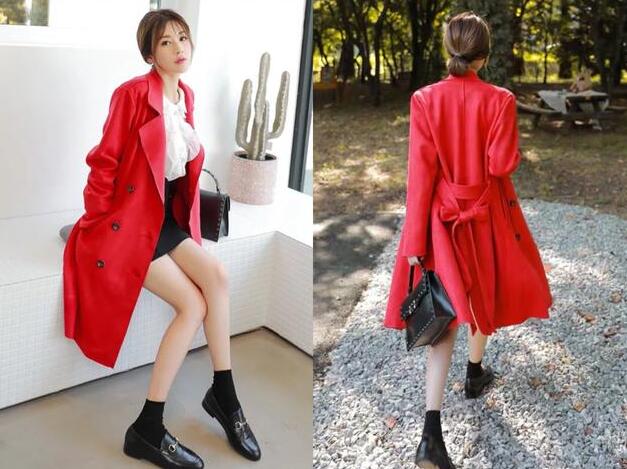 红色大衣怎么搭配裙子