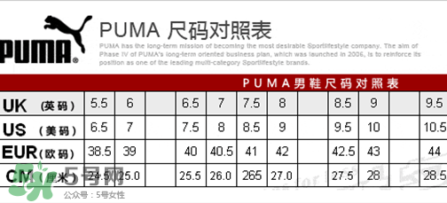 puma袜子鞋尺码怎么选？彪马袜套鞋尺码对照表