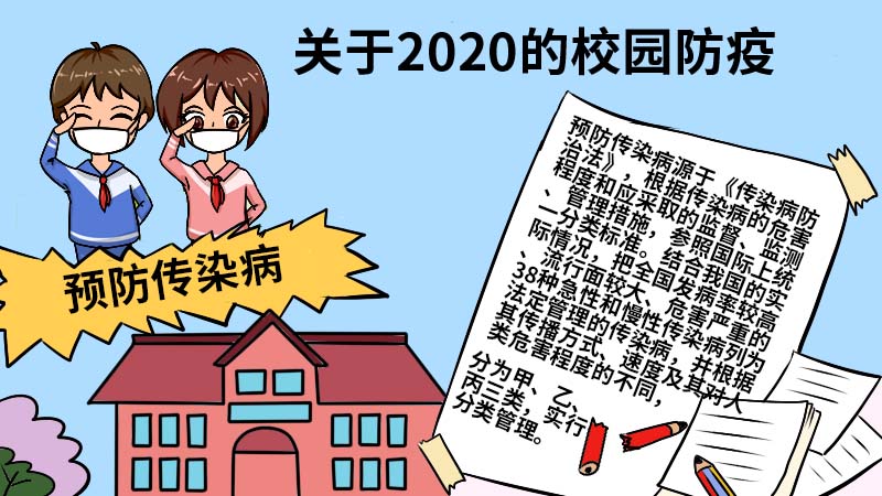 关于2020的校园防疫手抄报 关于2020的校园防疫手抄报怎么画 