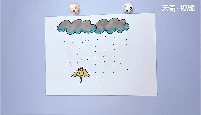 毛毛细雨的简笔画 毛毛细雨的简笔画画报 