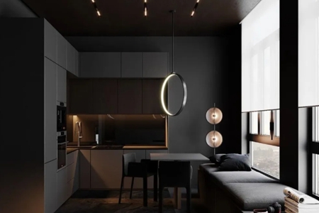 高级黑公寓设计，极简至奢的高级感，网友：爱了！