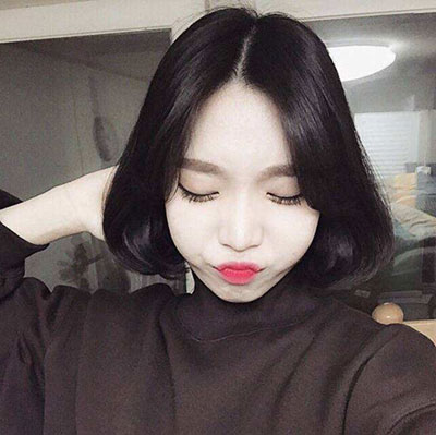 韩范女生中分短发发型 做个气质短发美女