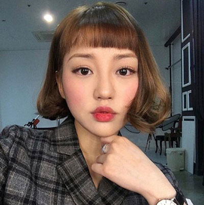 女生眉毛以上的刘海 流行爆款刘海发型