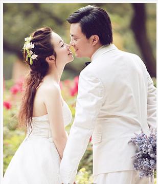 新娘新郎婚纱照发型 韩式发型 让你的婚纱照别具一格