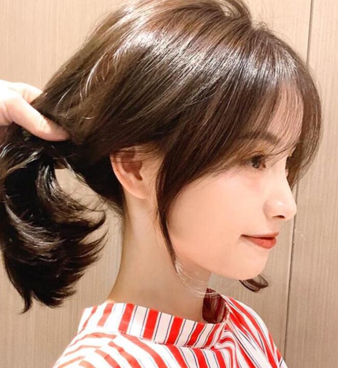 八字刘海发型图片女生图片